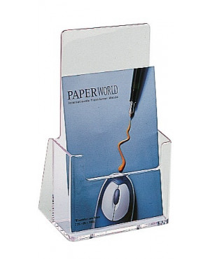 Tischprospekthalter 1/3 DIN A4/C6 lang Ku.transp.freistehend HELIT