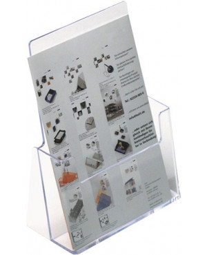 Tischprospekthalter DIN A5 hoch Ku.transp.freistehend HELIT