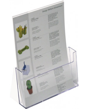 Tischprospekthalter DIN A4 hoch Ku.transp.freistehend HELIT