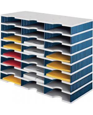 Sortierablage Trio 24 Fächer H573xB723xT331mm Polystyrol grau/blau