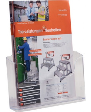 Prospekthalter HxBxTmm DIN A4 Acryl transp.