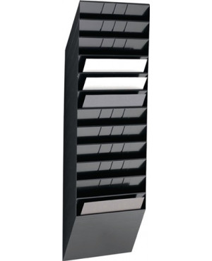 Prospekthalter H1045xB348xT95mm Anz.Fächer 12 A4 quer Polystyrol schwarz
