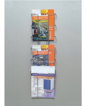 Prospekthalter H774xB235xT75mm Anz.Fächer 6 Draht