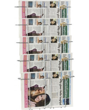 Prospekthalter H780xB436xTmm Anz.Fächer 5 DIN A3 Draht silber