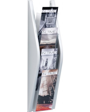 Prospekthalter H540xB169xT80mm 1/3 DIN A4 hoch silber