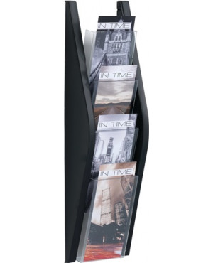 Prospekthalter H540xB169xT80mm 1/3 DIN A4 hoch schwarz