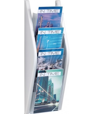 Prospekthalter H540xB240xT80mm DIN A5 hoch silber