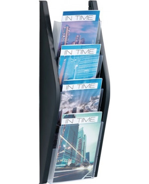 Prospekthalter H540xB240xT80mm DIN A5 hoch schwarz