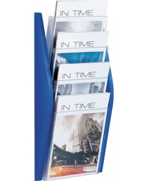 Prospekthalter H540xB280xT80mm DIN A4 hoch blau