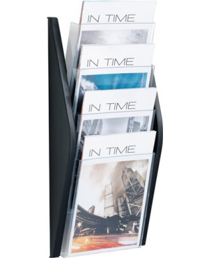 Prospekthalter H540xB280xT80mm DIN A4 hoch schwarz