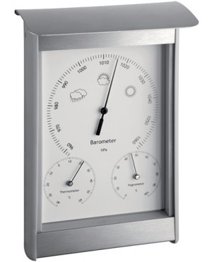 Wetterstation H215xB145xT70mm silber/weiß Aluminium/Kunststoff f.innen/außen