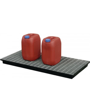 Regalwanne L1300xB620xH80mmPE schwarz m.Gitterrost 40l CEMO