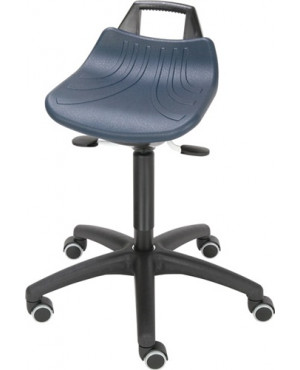 Drehhocker m.Rollen PU-Schaum blau Sitz-H.520-710mm