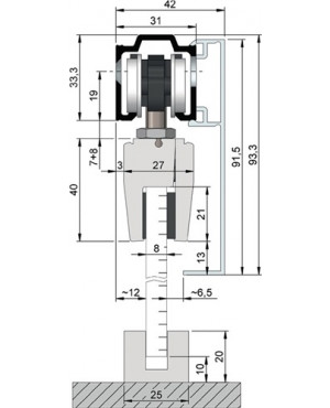 Abdeckkappenpaar Alu.VA Eff.elox.z.Aufkl.eins.B.41 mm H.91,5 mm HELM
