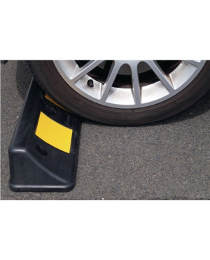 Radstopper L500xB160xH100mm PVC schwarz m.gelben Reflexstreifen