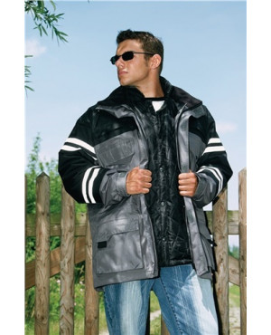 Kombijacke 5 in 1 Gr.XL grau/schwarz 100% PES