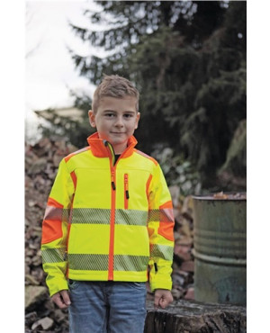 Kinder-Warnschutzsoftshelljacke Gr.116 gelb/orange 100%PES TERRAX
