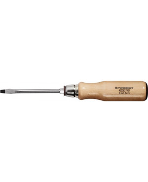 Schraubendreher Schlitz 3,5x75mm L.175mm 6-Kt.-Ansatz m.Lederkappe Holzheft