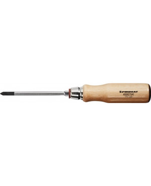 Schraubendreher PH 1x80mm L.180mm durchg. Kl. 6-Kt.-Ansatz m.Lederkappe Holzheft