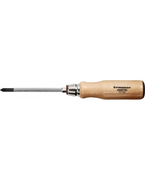 Schraubendreher PZD 1x80mm L.180mm durchg.Kl. 6-Kt.-Ansatz m.Lederkappe Holzheft