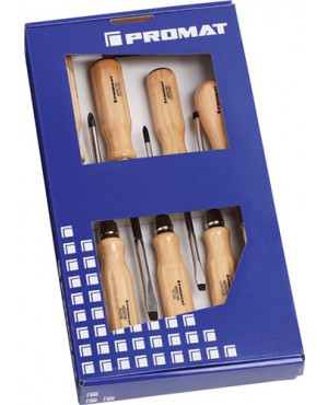 Schraubendrehersatz Schlitz/PH/Aufreiber 7tlg Rundkl. 6-KT.-Ansatz Holzheft