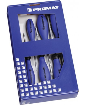 Schraubendrehersatz PH1/2/3/PZD1/2/3 6tlg. Rundkl. 3K-Heft m. Größenleitsystem