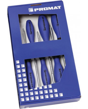 Schraubendrehersatz 6 tlg. Schlitz/PH Rd.-Kl. m. Größenleitsystem