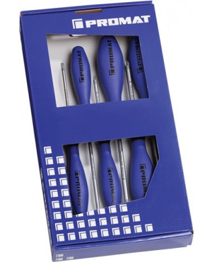 Schraubendrehersatz 6 tlg. Schlitz/PZD Rd.-Kl. m. Größenleitsystem