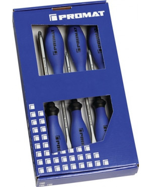 Schraubendrehersatz 6 tlg. Schlitz/PH 6-KT.-Ansatz m. Größenleitsystem