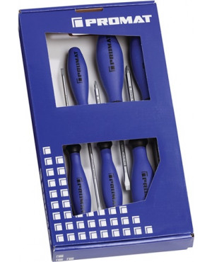 Schraubendrehersatz 6 tlg. Schlitz/PZD 6-KT.-Ansatz m. Größenleitsystem