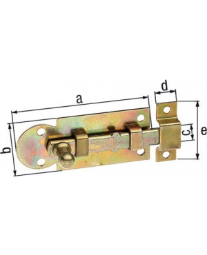 Fensterriegel L.100mm B.30mm Form ger. STA galv. gelb verz. Ausschub 29mm GAH