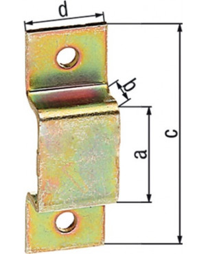 Schlaufe L.73mm B.20mm STA galv.gelb verz.Anz.Löcher 2 Loch-D.4,2mm GAH
