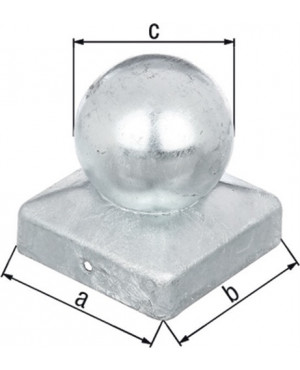 Pfostenkappe 90x90mm D.80mm eck.m.Kugelkopf ma GAH