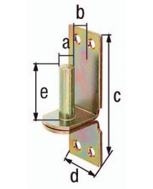 Kloben DI auf Platte 10x10mm galv.gelb verz.GAH