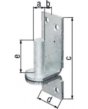 Kloben auf Platte 13x11mm TZN GAH