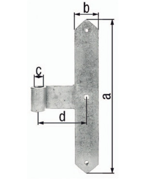 Tor-Mittelband 400x60x120mm STA TZN 8mm GAH