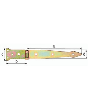 Werfgehänge L.400x101mm B.63x45mm S.3,6mm STA galv. gelb verz. GAH