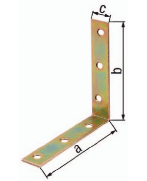 Stuhlwinkel L.150 x 150mm B.25mm S.3mm STA galv.gelb verz.Loch-D.6,5mm GAH