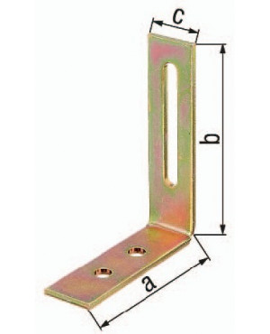 Verstellwinkel L.65 x 80mm B.20mm S.2,5mm STA roh galv.gelb verz.GAH