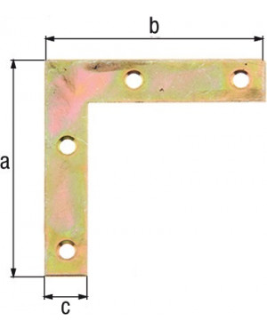 Möbelwinkel L.40 x 40mm B.10mm STA galv.gelb verz.4 St.auf SB-Karte GAH