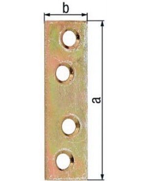 Flachverb. L.50mm B.14mm S.1,75mm STA galv. gelb verz. Anz. Löcher 4 GAH