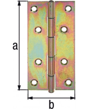 Scharnier H.64mm B.34mm S.1mm STA galv.gelb verz.schmal GAH