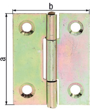 Scharnier H.101mm B.65mm S.1,5mm STA galv.gelb verz.halbbreit GAH