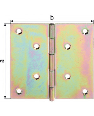 Scharnier H.70mm B.70mm S.1,5mm STA galv.gelb verz.quad.GAH