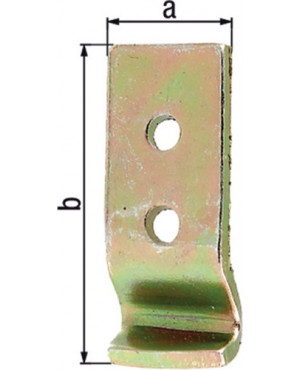 Schließhaken f. Kistenverschlüsse L.32 B.13 S.2mm STA galv. gelb verz. gekr. GAH