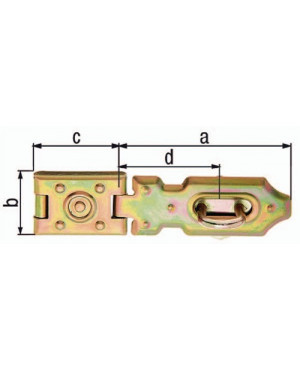 Sicherheits-Überfalle L.70x35mm B.26mm STA galv. gelb verz. GAH