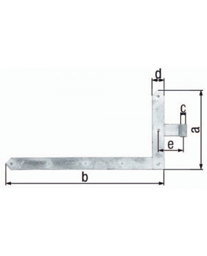 Tor-Winkelband f.Garagentore 400x800x60x 120mm STA TZN li.ob 8mm