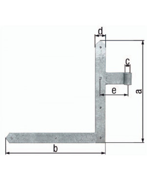 Tor-Winkelband 400x600x40x 105mm STA galv.gelb verz.li.unten 5mm