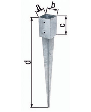 Einschlag-Bodenhülse a71xb71xc150xd750mm STA roh TZN GAH