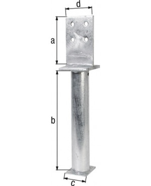 T-Pfostenträger 130x500x80x90mm STA roh TZN GAH